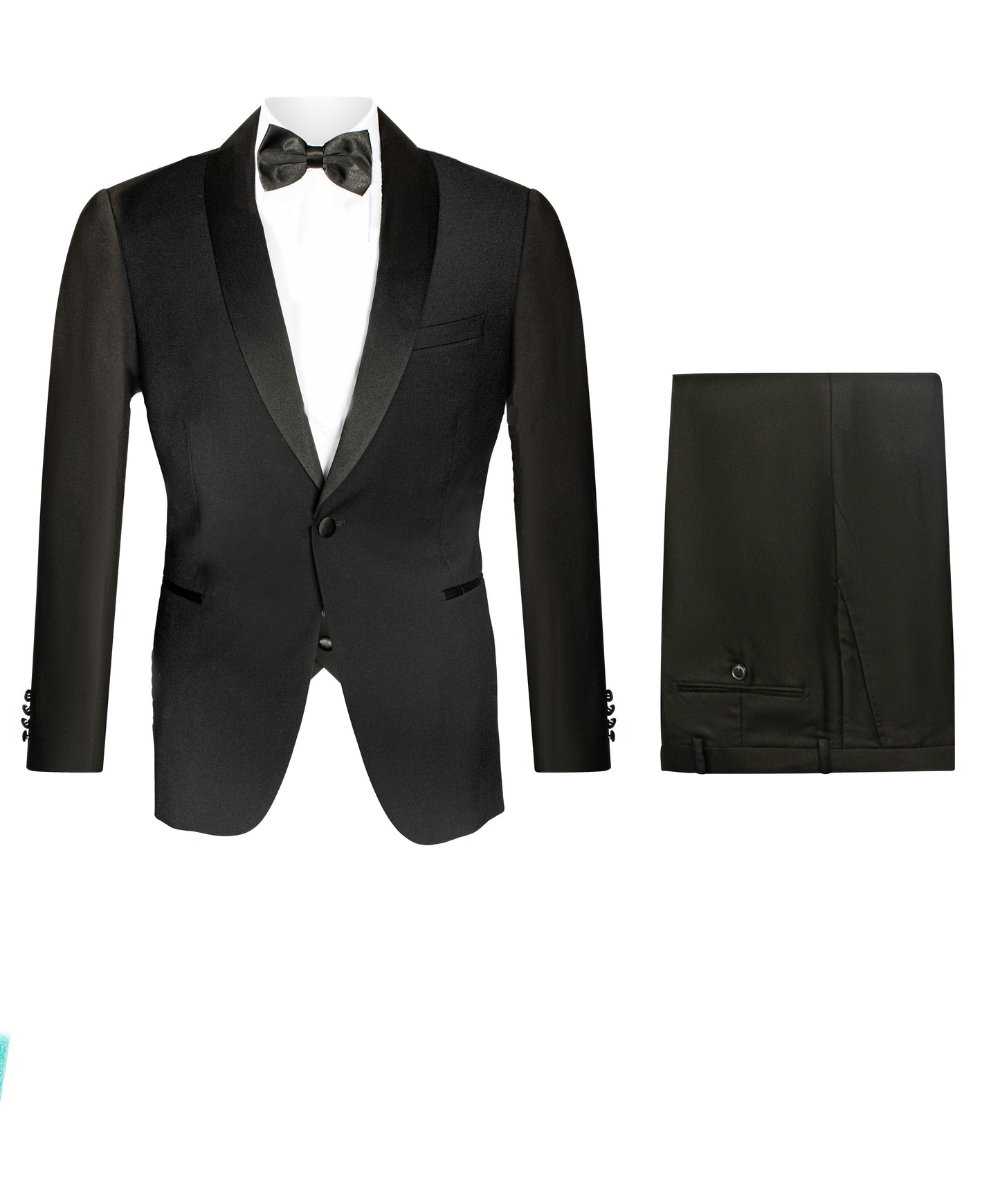 MODERN FIT SB1 F/F BLK 2PCS TUXSUIT