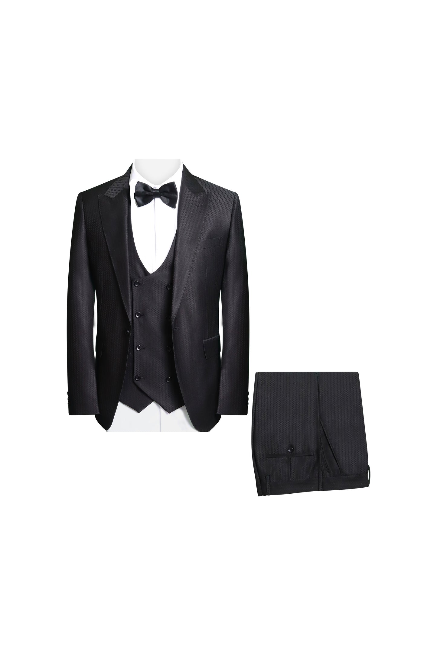 SLIM FIT BLACK 3 PCS SUIT-MAX-RM1712