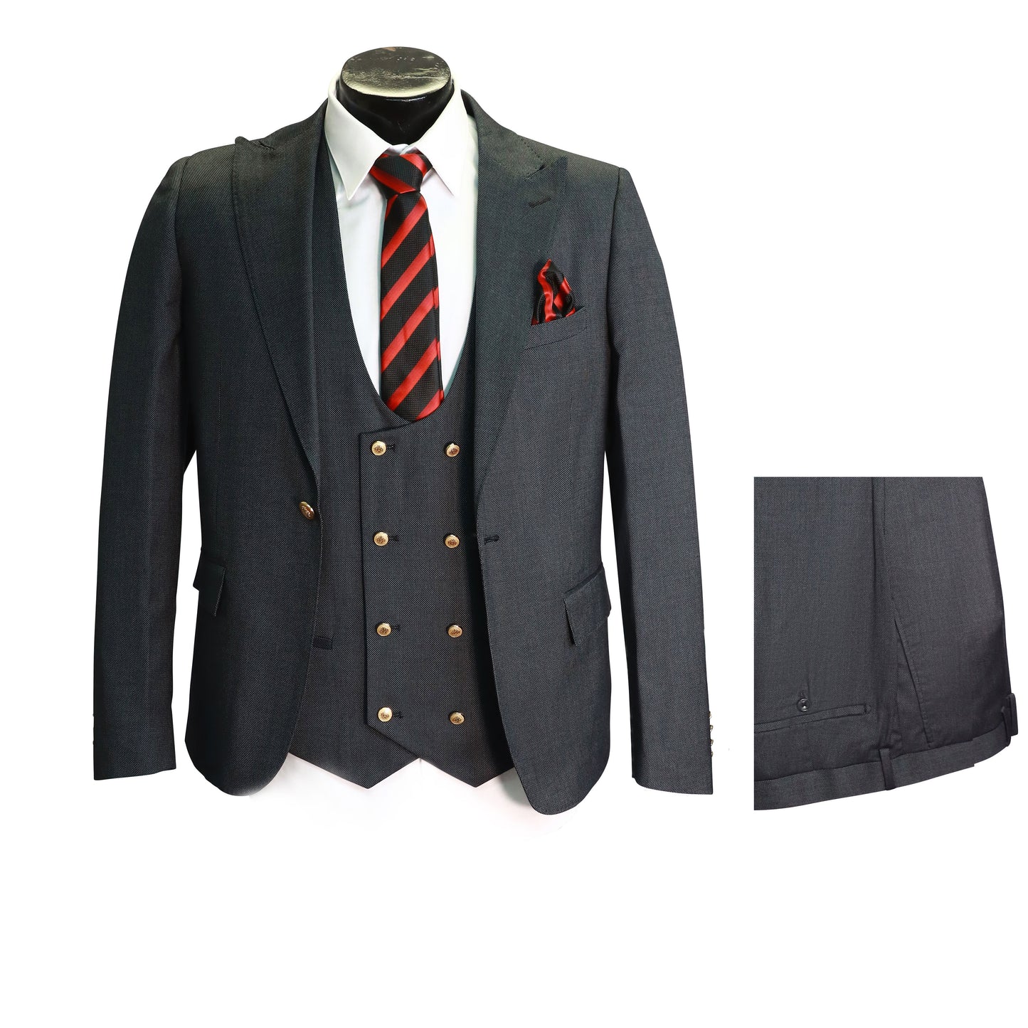 SLIM FIT GRY 3 PCS SUIT-MAX-RM1322