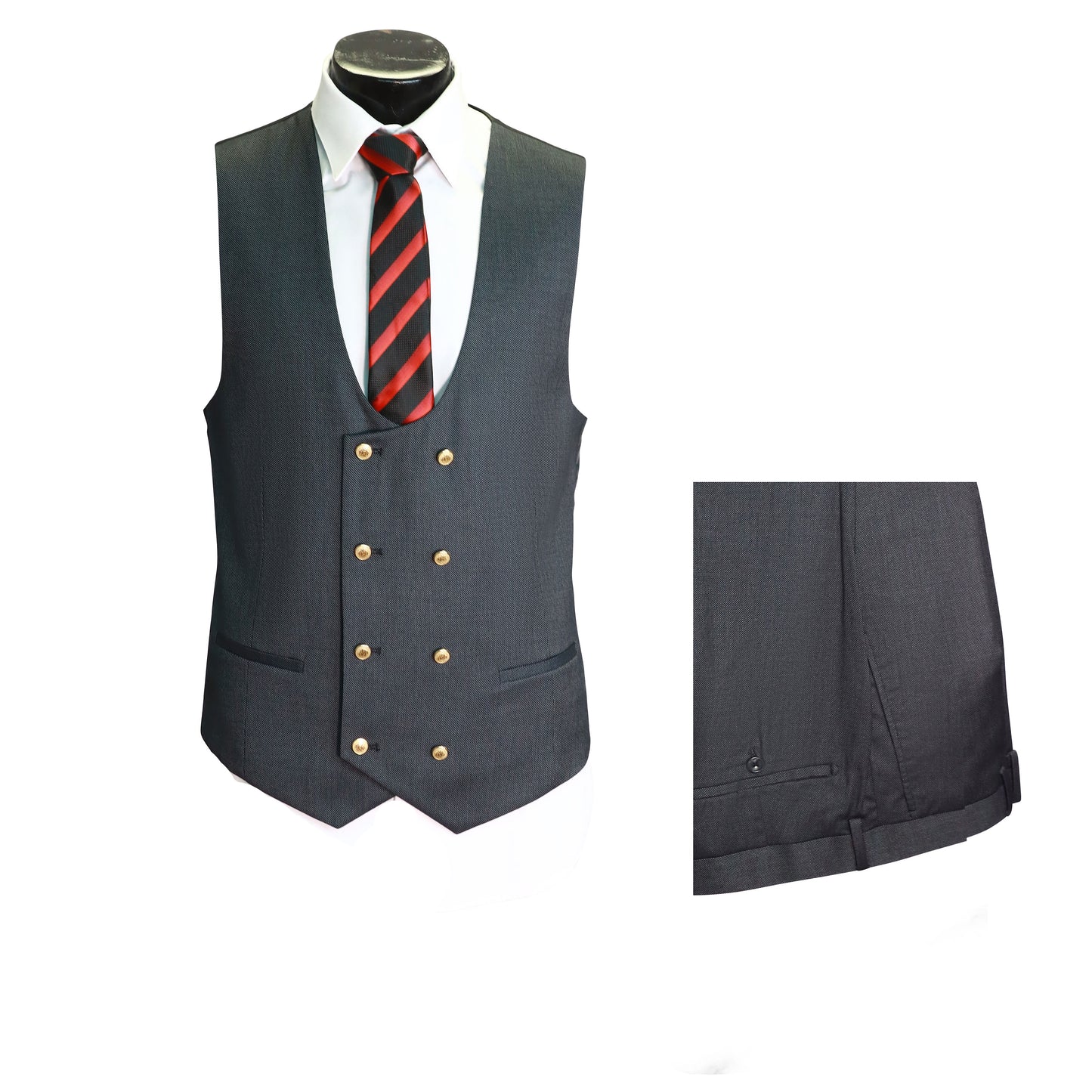 SLIM FIT GRY 3 PCS SUIT-MAX-RM1322