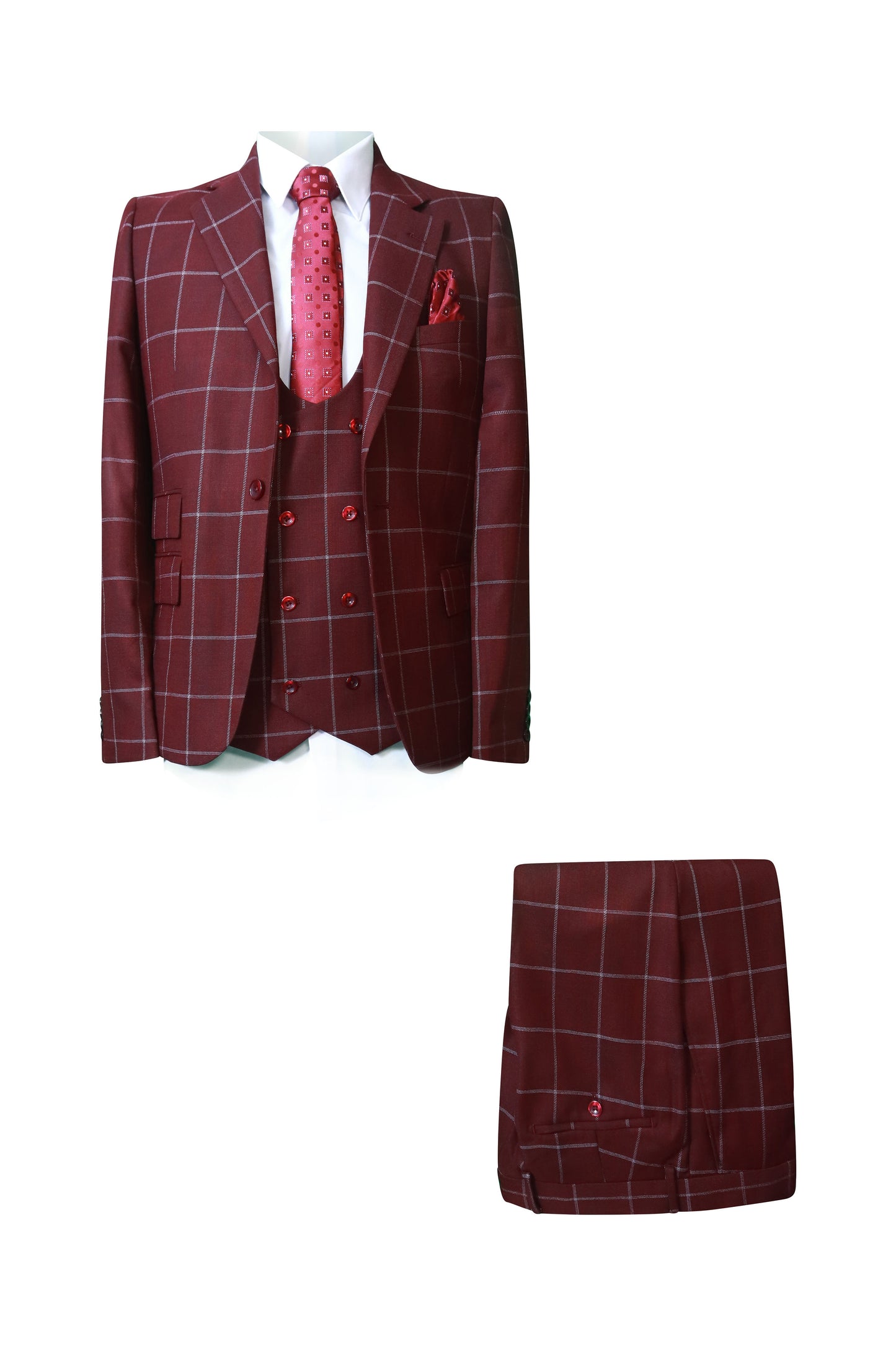 BURGANDY 3 PCS SUIT-ANDREW-RM1355