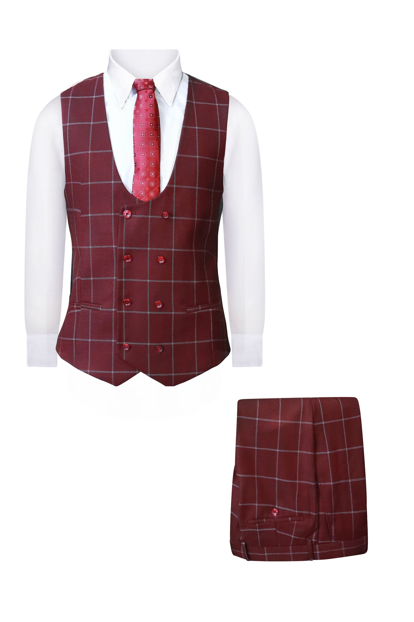 BURGANDY 3 PCS SUIT-ANDREW-RM1355