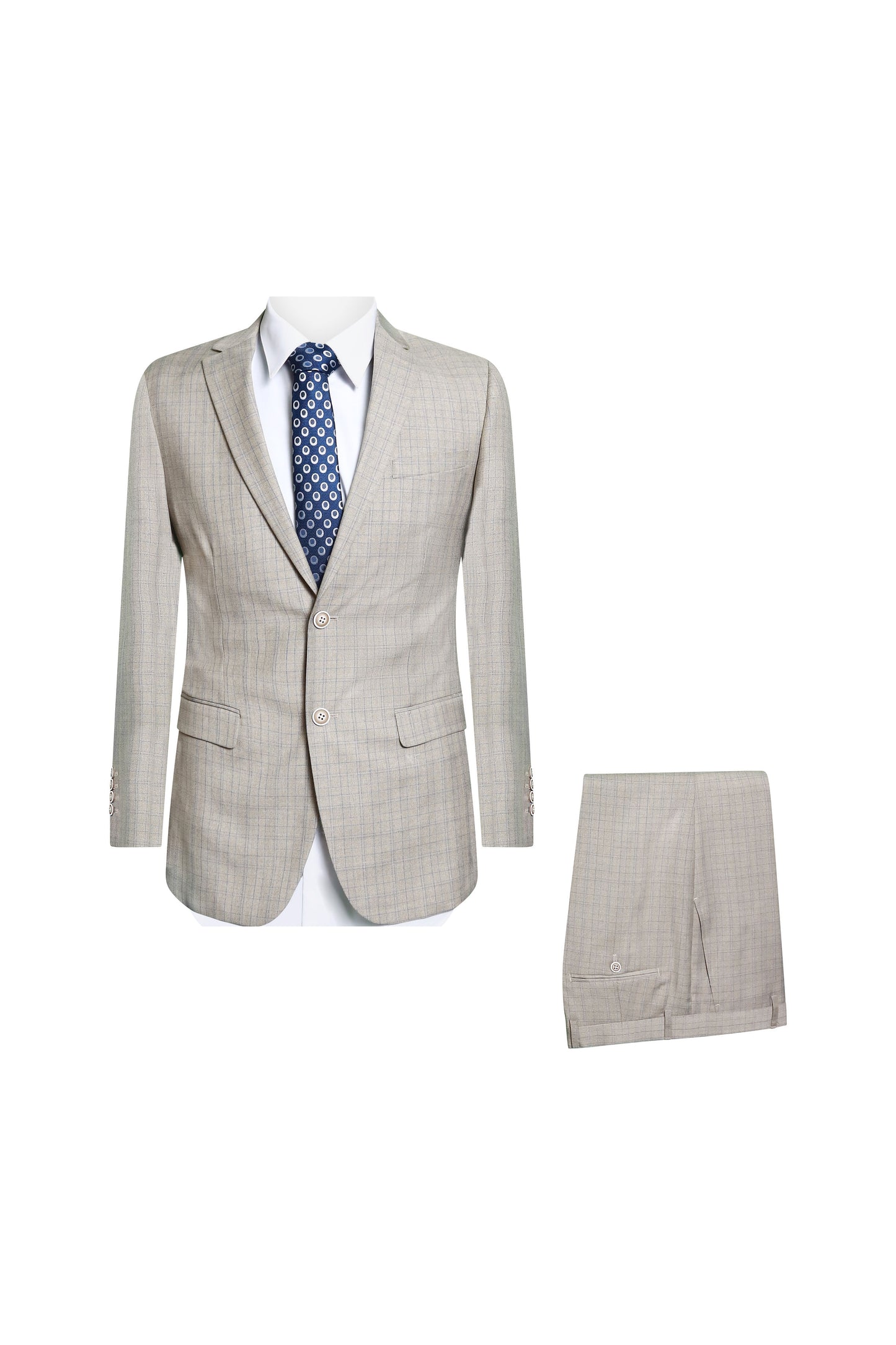 WNS SLIM FIT BEIGE 2PCS SUIT S-9150