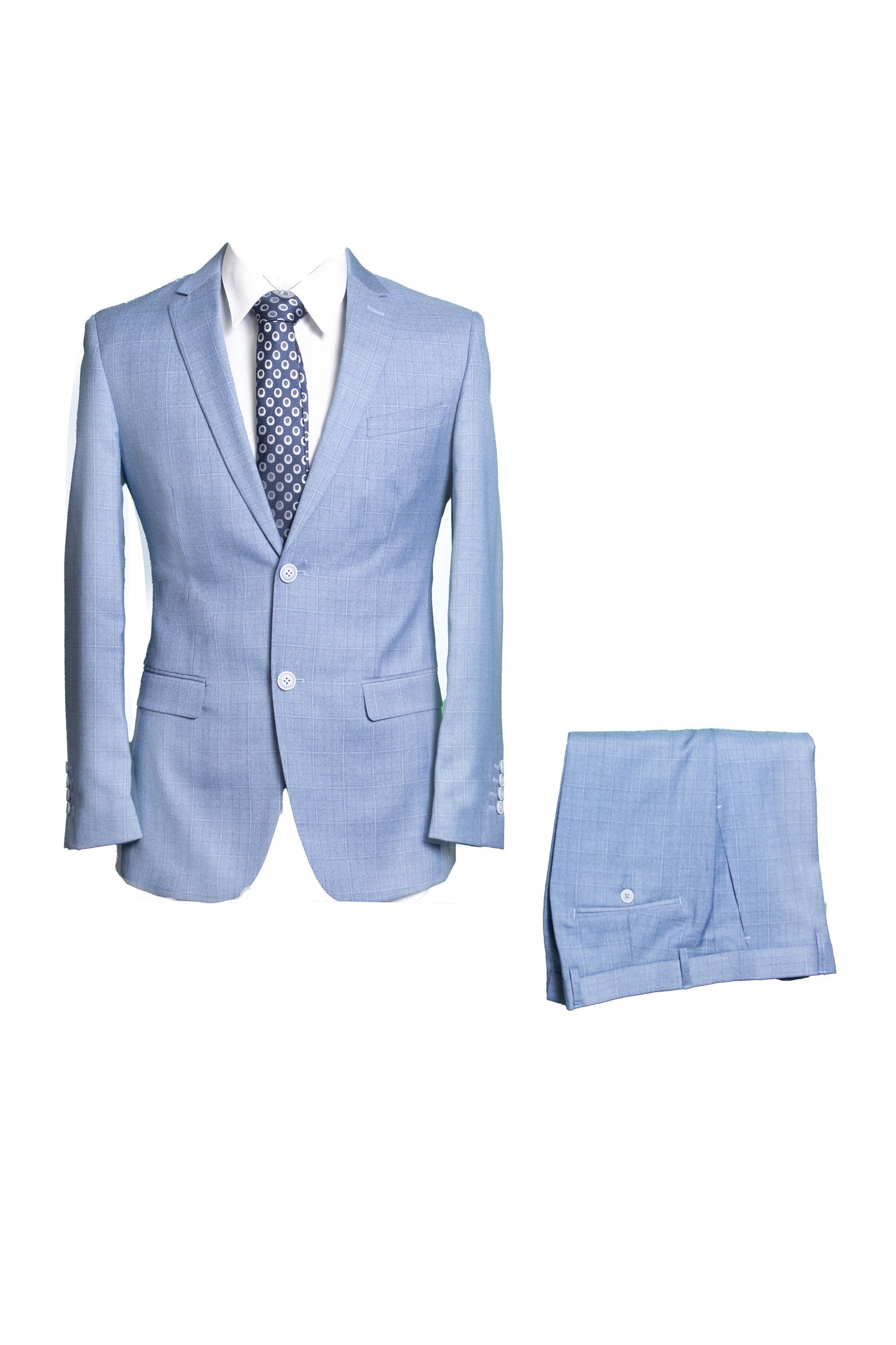 WNS SLIM FIT L.BLUE 2PCS SUIT S-9150