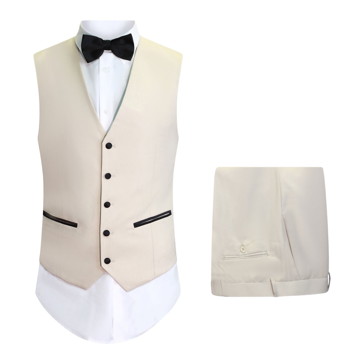 SLIM FIT BEIGE 3PCS TUX SUIT