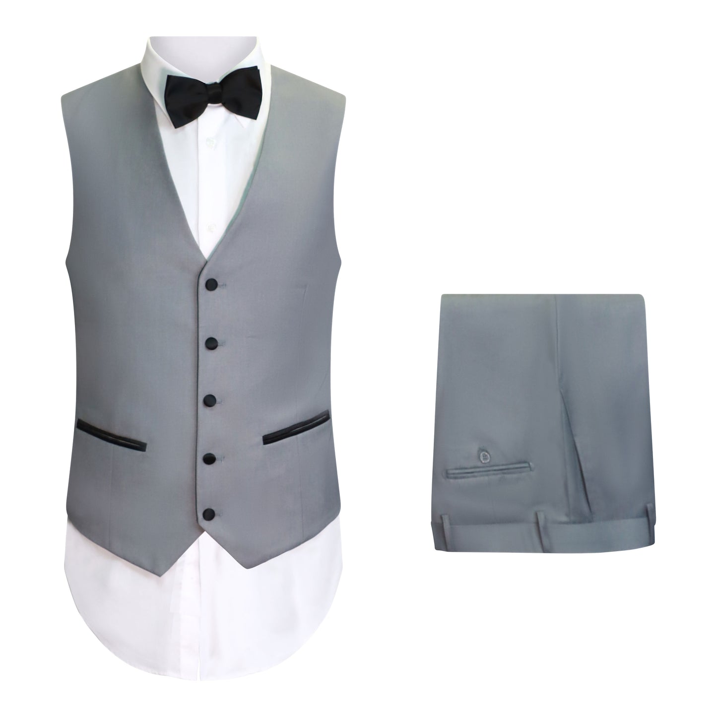 SLIM FIT LIGHT GREY 3PCS TUX SUIT