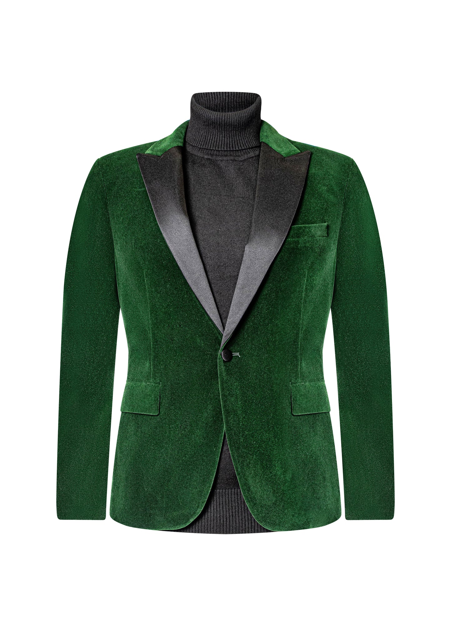 SLIM FIT GREEN VELVET JACKET