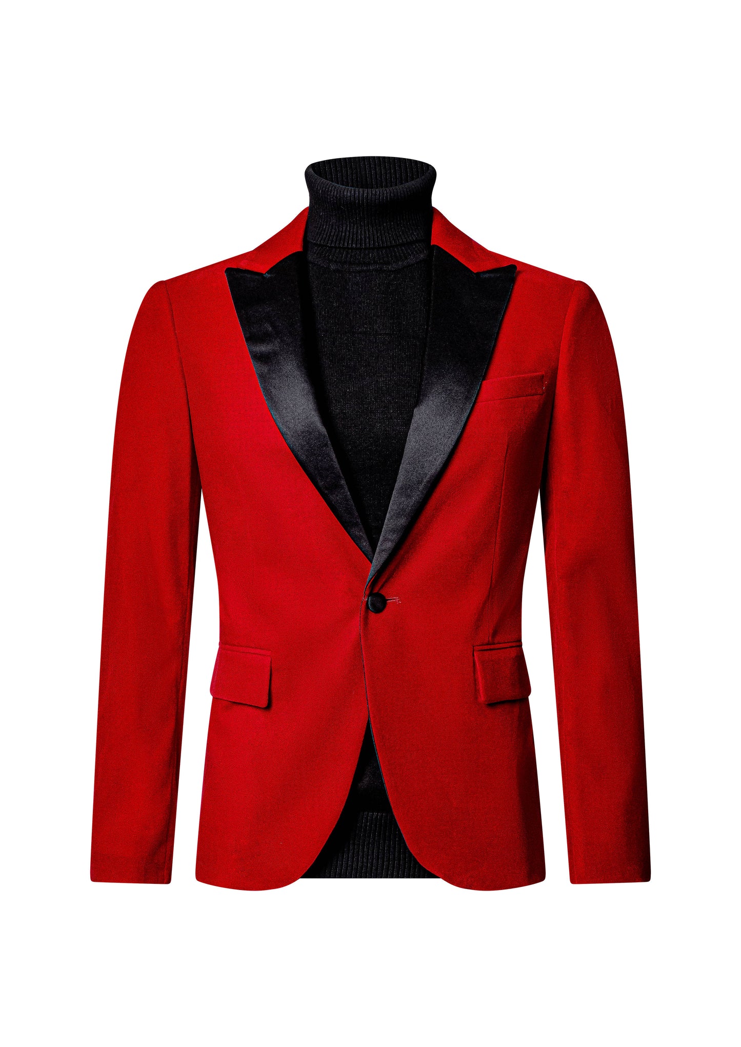 SLIM FIT RED VELVET JACKET
