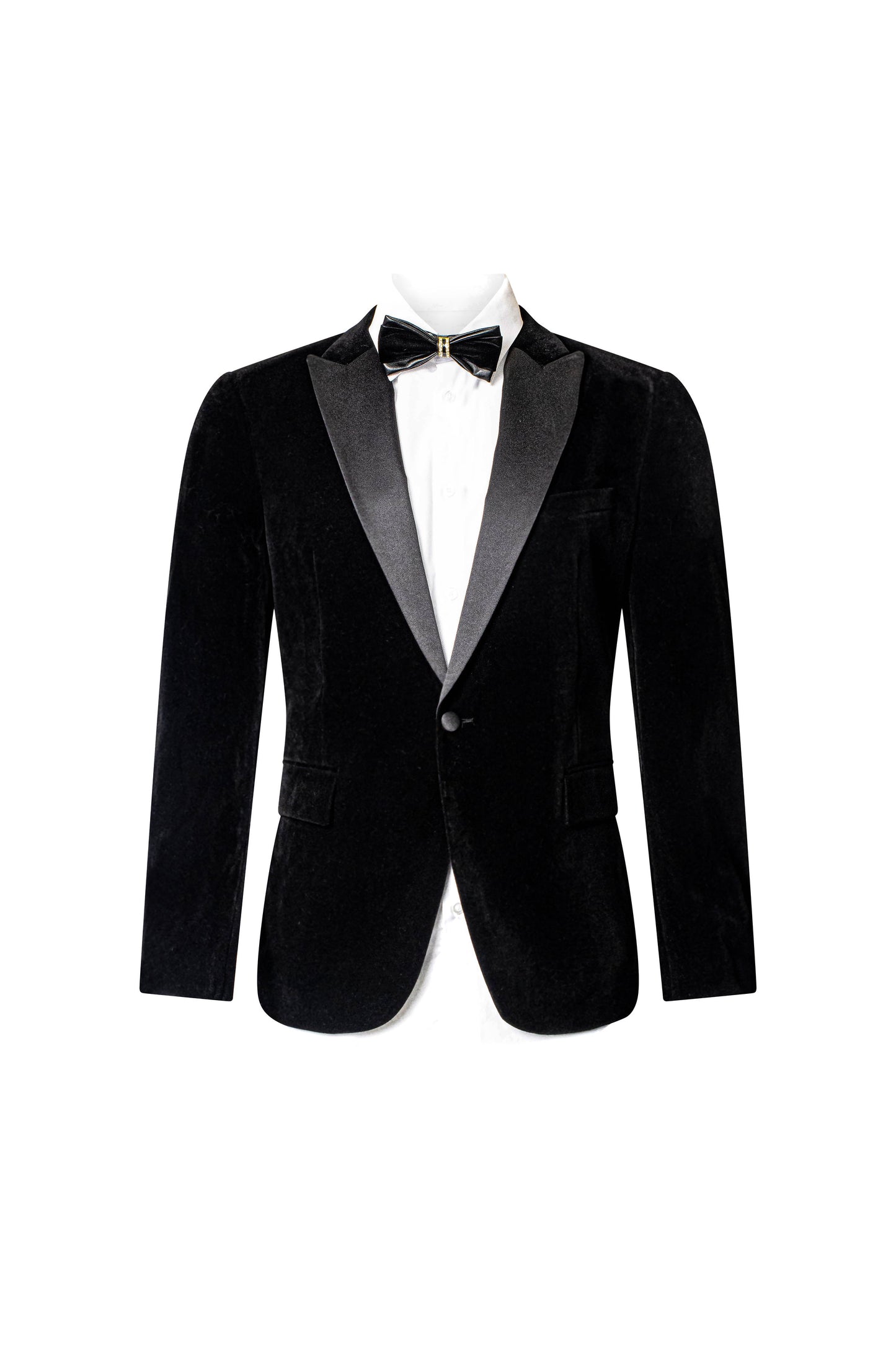 SLIM FIT BLK VELVET JACKET