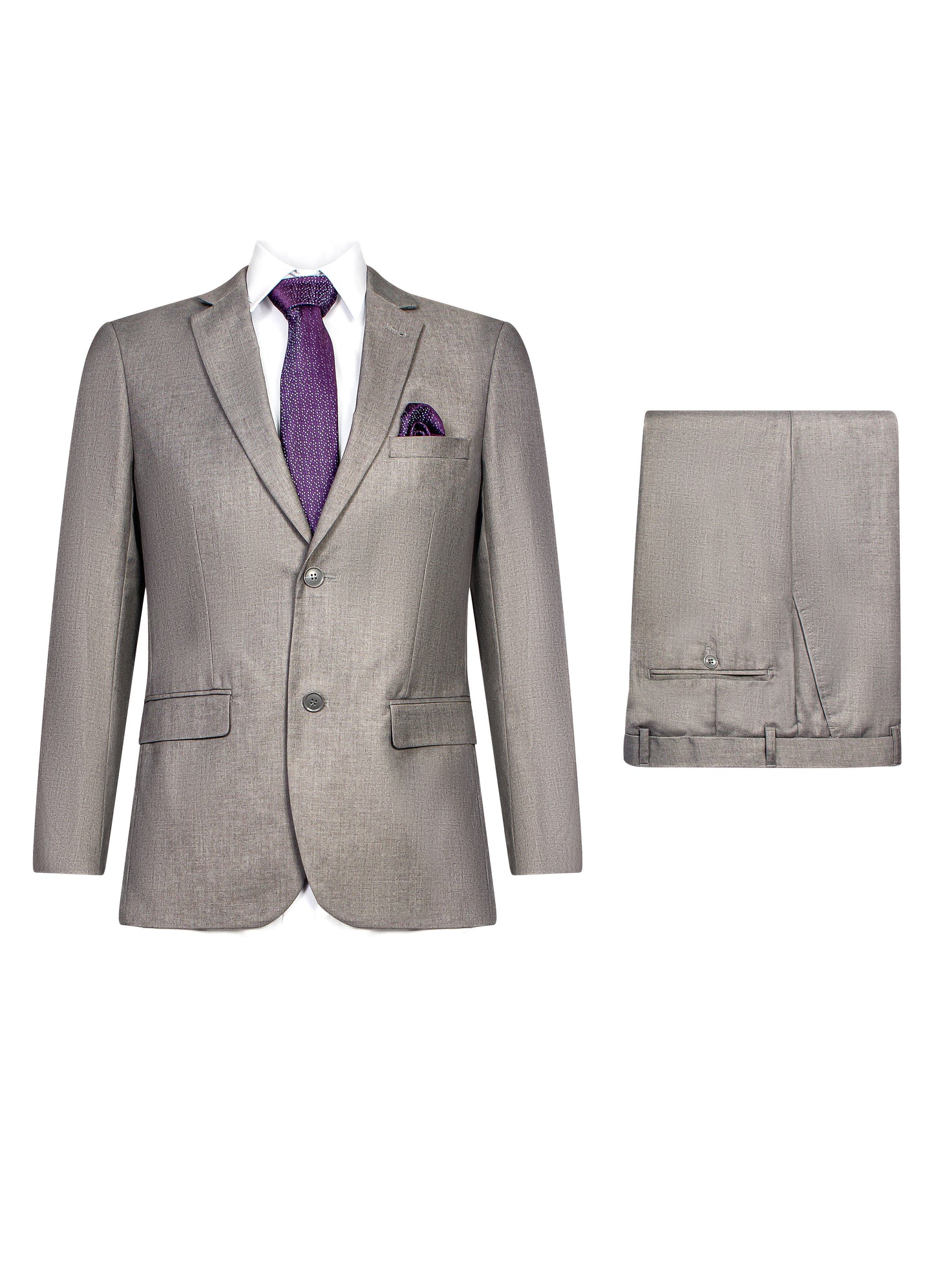 SLIM FIT LIGHT GREY 2PCS SUIT