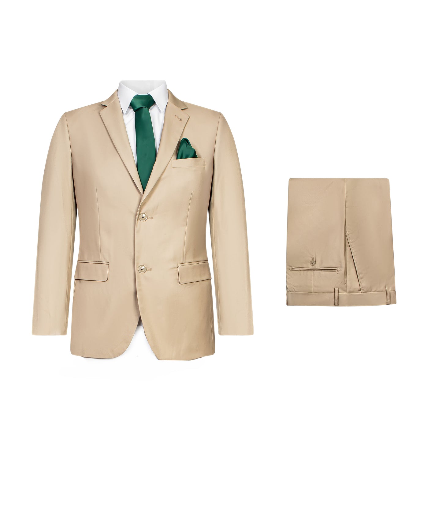 SLIM FIT BEIGE 2PCS SUIT