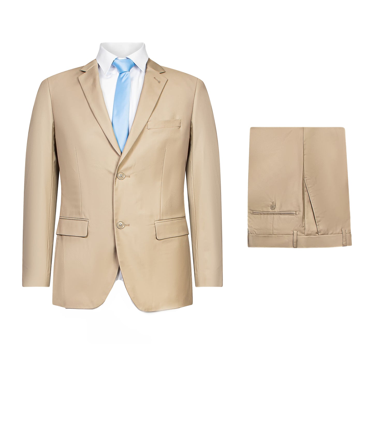 SKINNY STRETCH BIEGE 2PCS SUIT