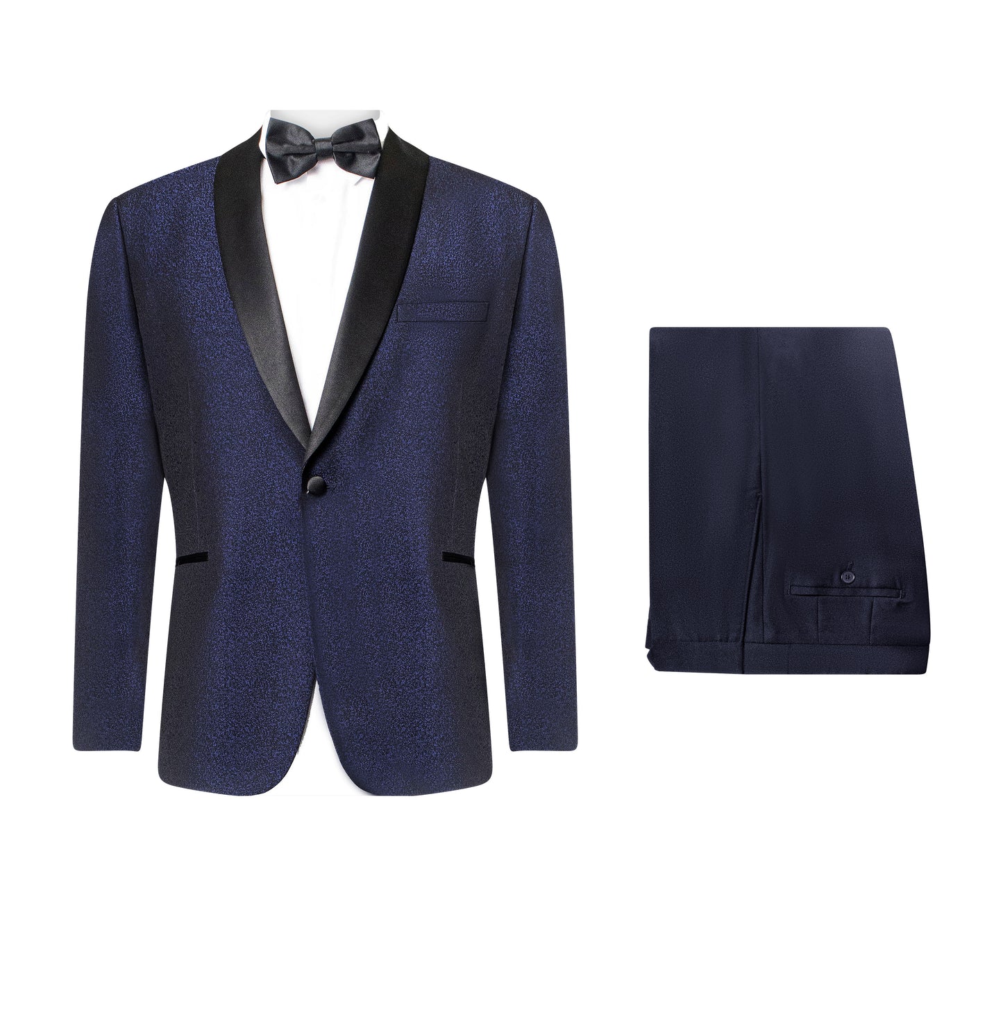 MODERN FIT SHAWL BLU/BLK 2PCS TUX SUIT