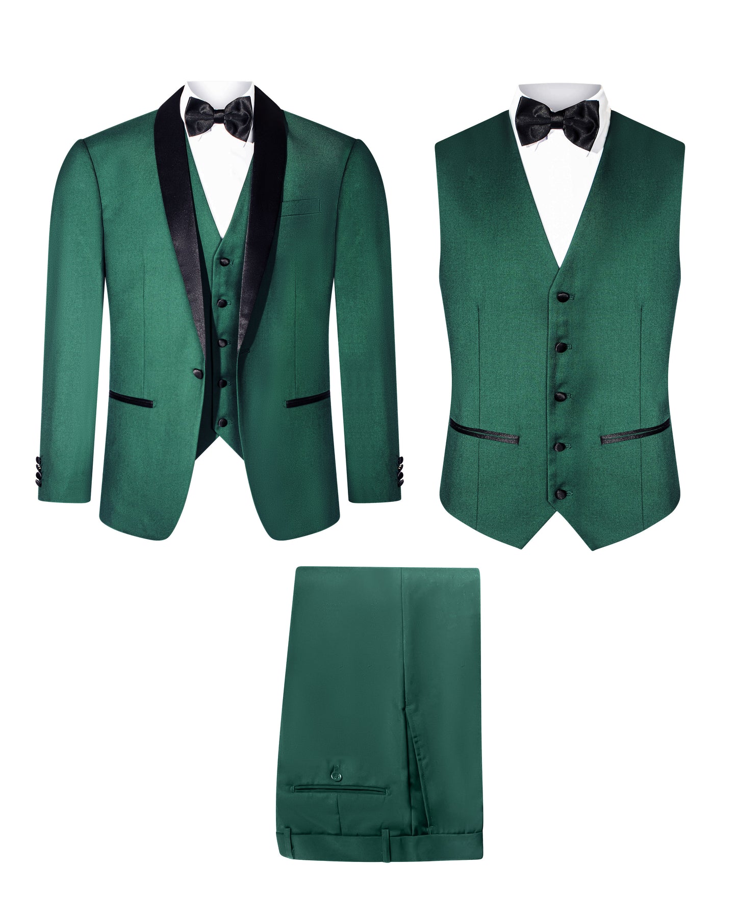 SLIM FIT HUNTER GREEN 3PCS TUX SUIT