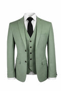Skinny Fit Sage Green 3Pc Suit