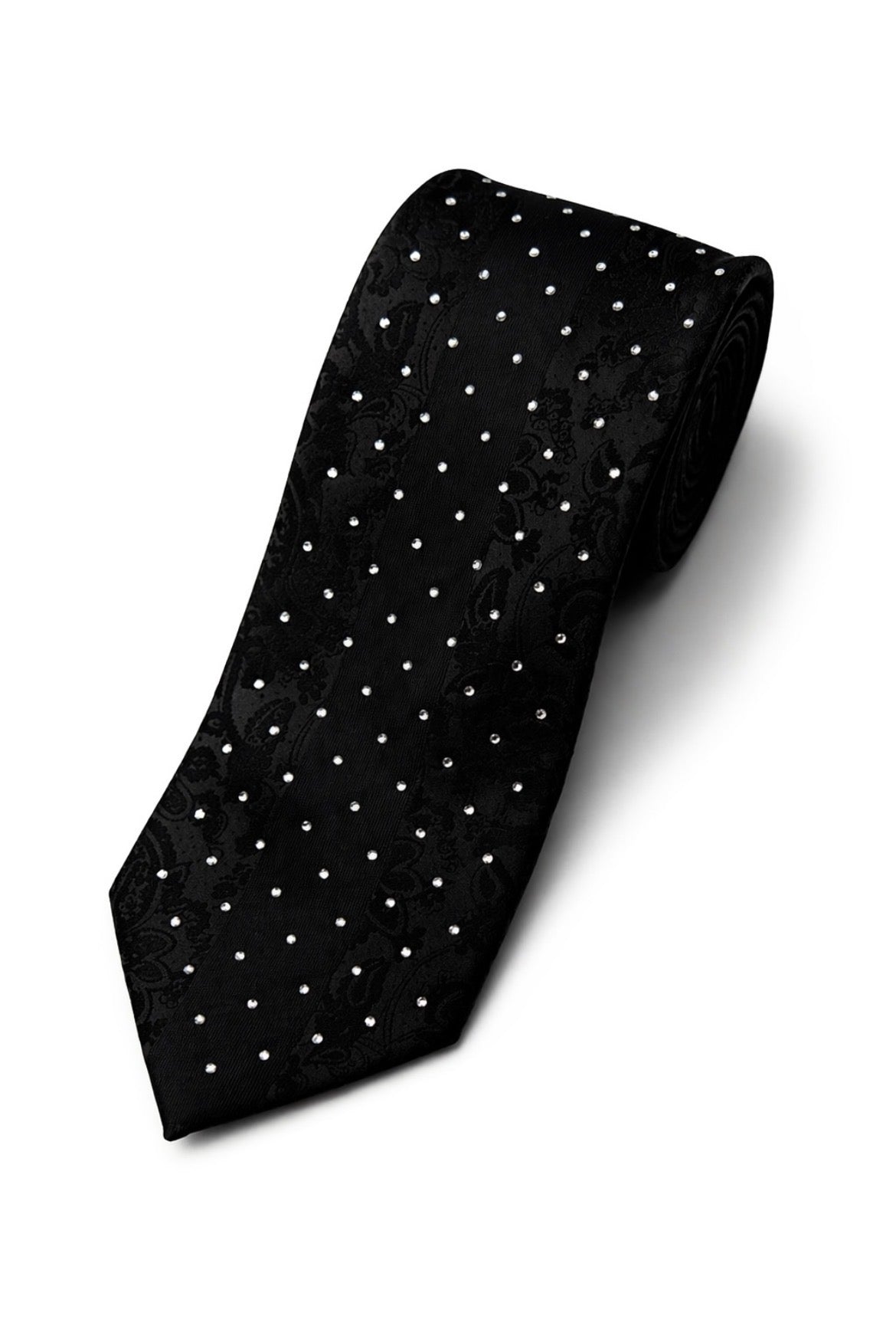 Rhinestone Tie with Floral Design