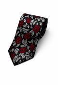 Black and red Floral Pattern Tie