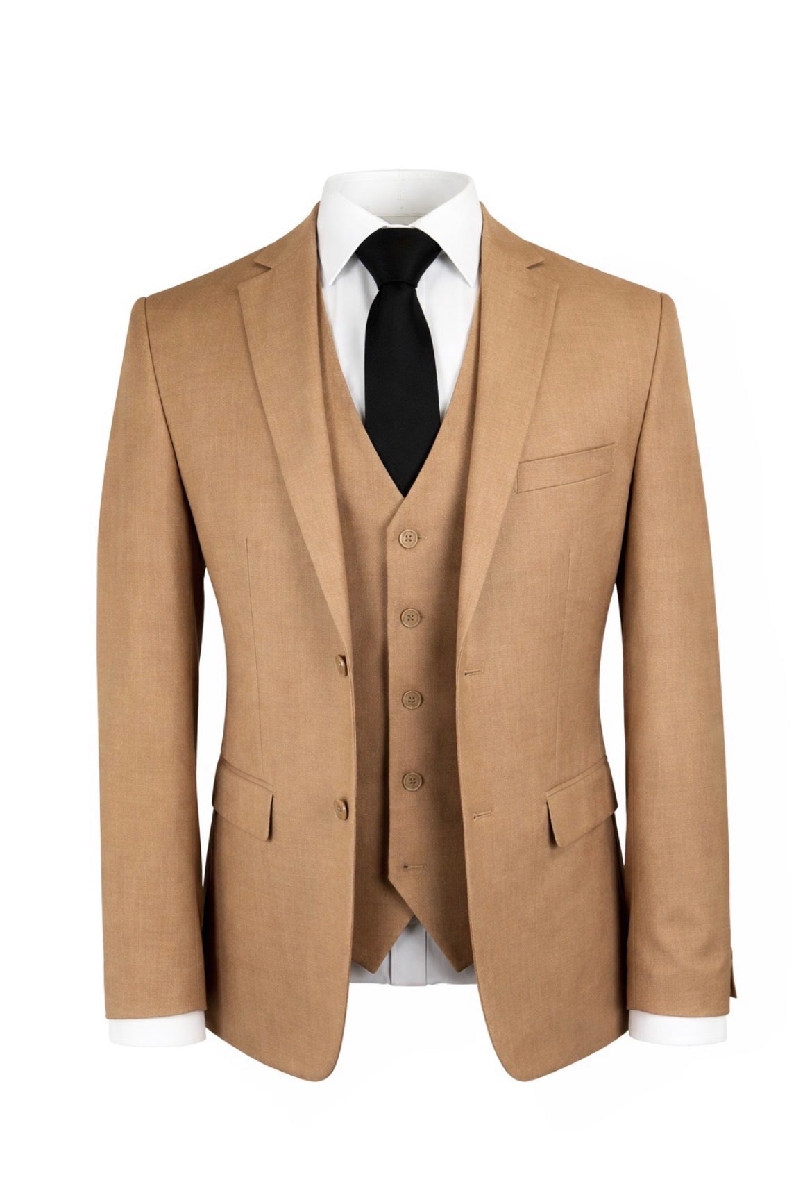 Skinny Fit Tan 3Pc Suit