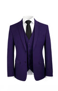 Skinny Fit Plum 3Pc Suit