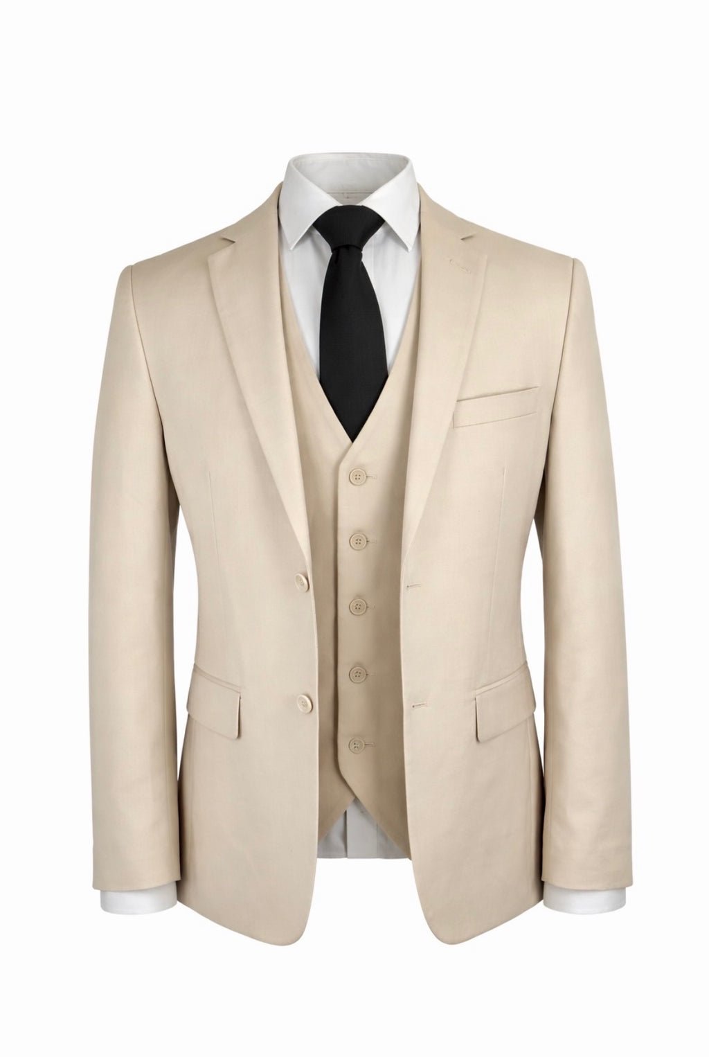 Skinny Fit Light Beige 3Pc Suit