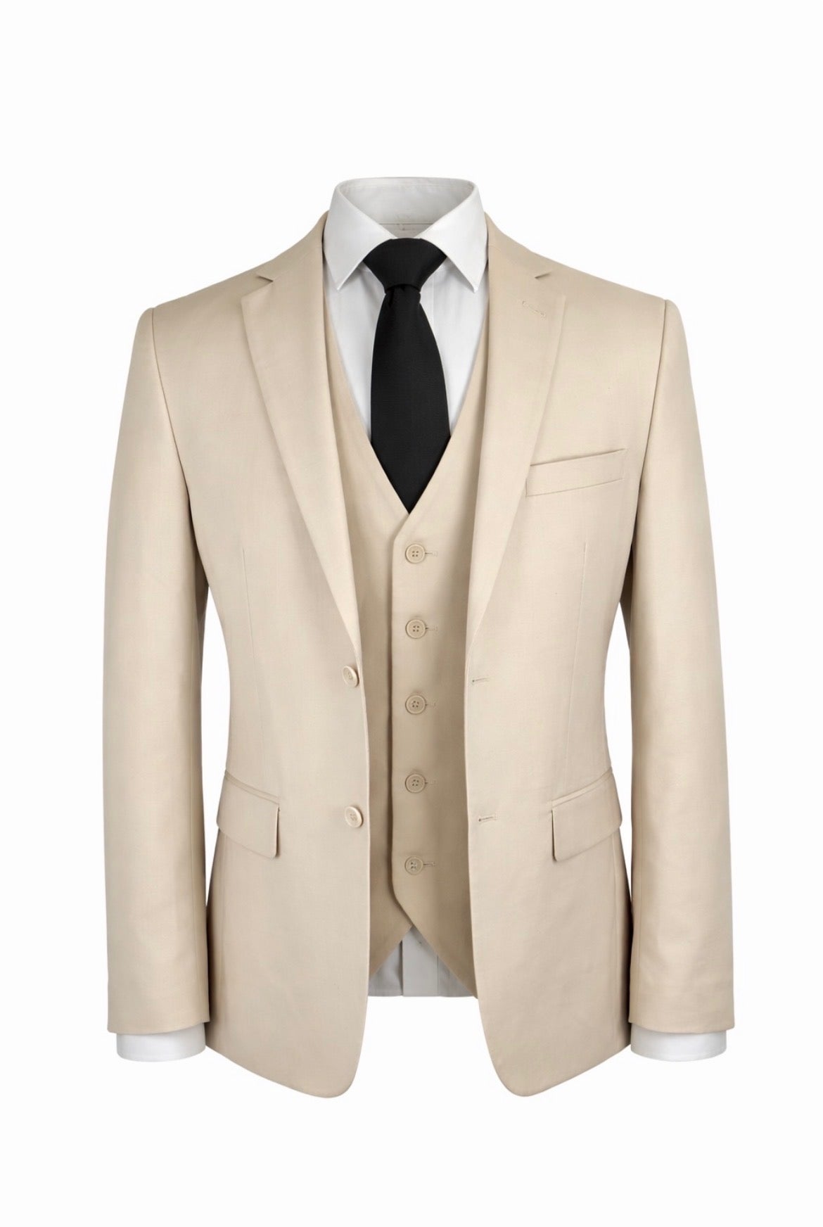 Slim Fit Light Beige 3Pc Suit