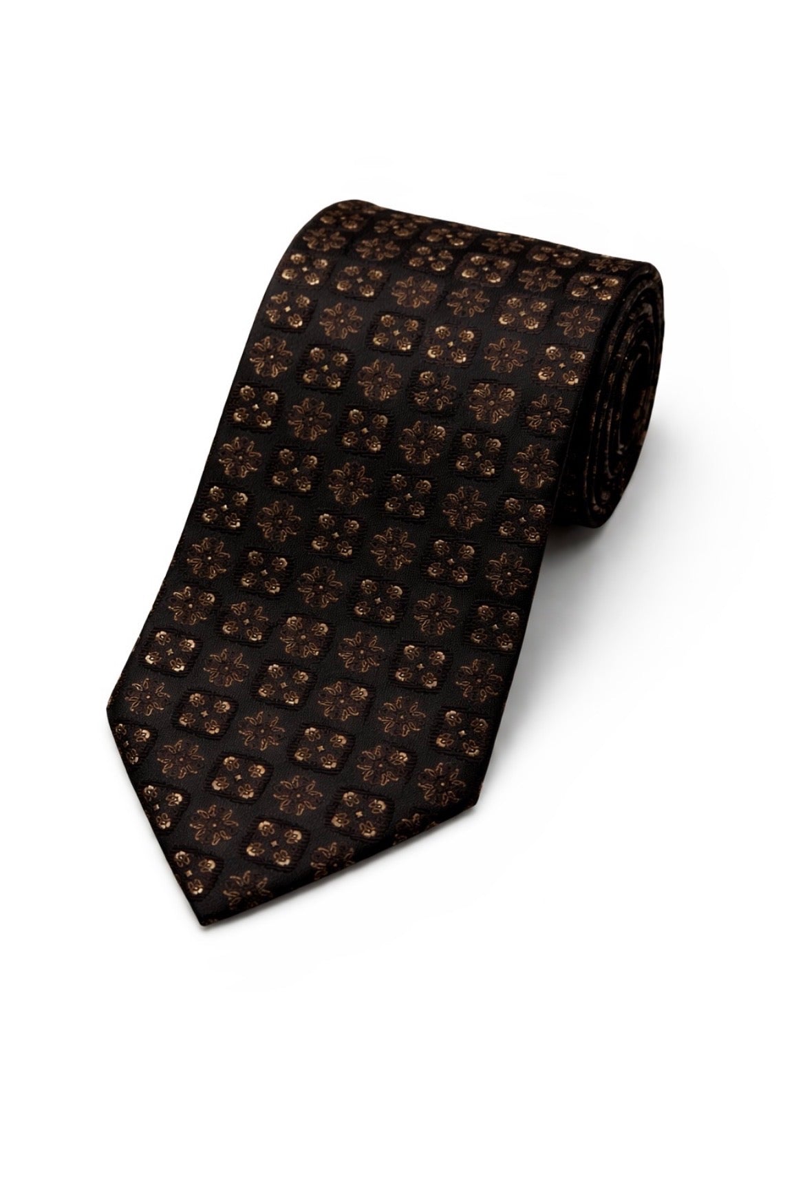 Brown Floral Pattern Tie