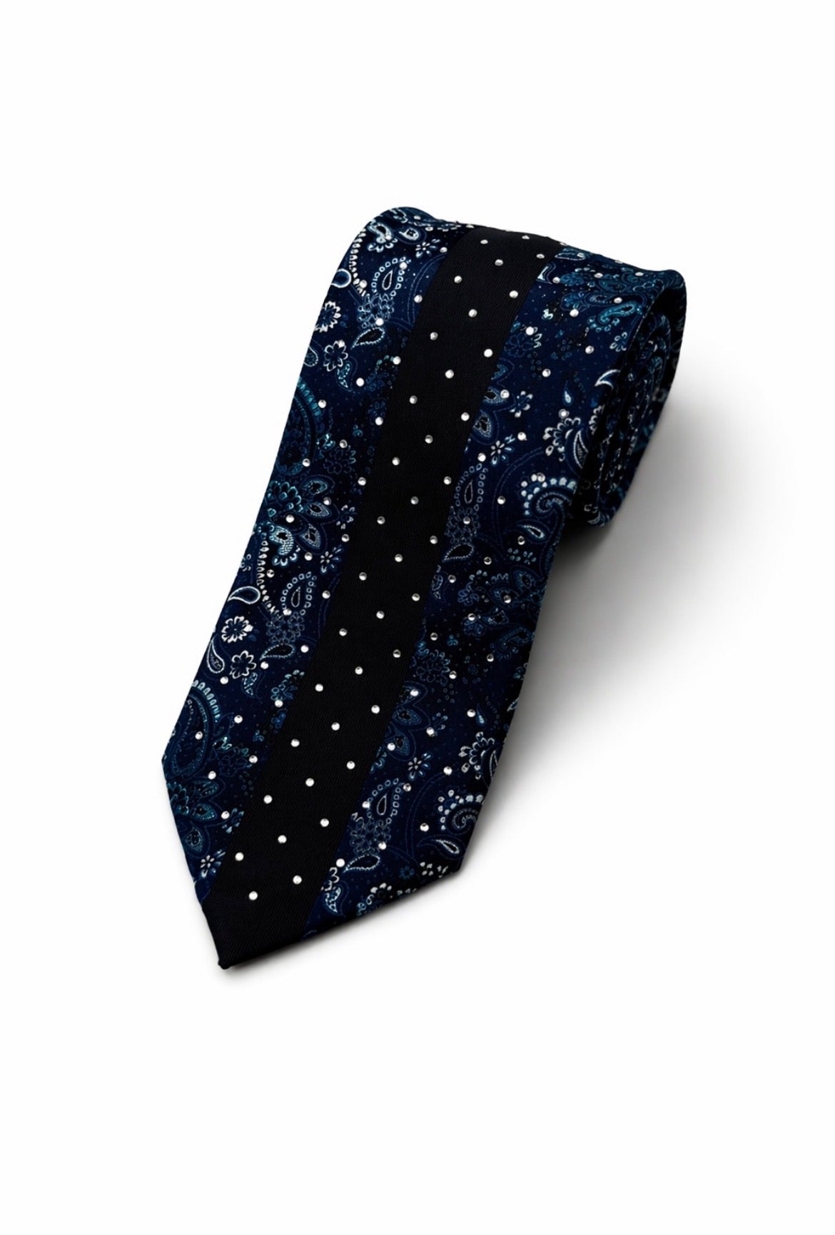 Rhinestone Tie with Floral Design