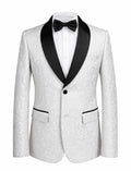 White Shiny Flower Design Jacket