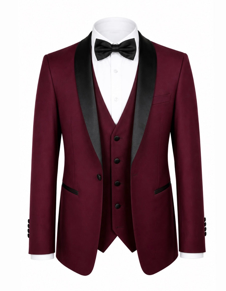 Slim Fit Hunter Burgundy tuxedo