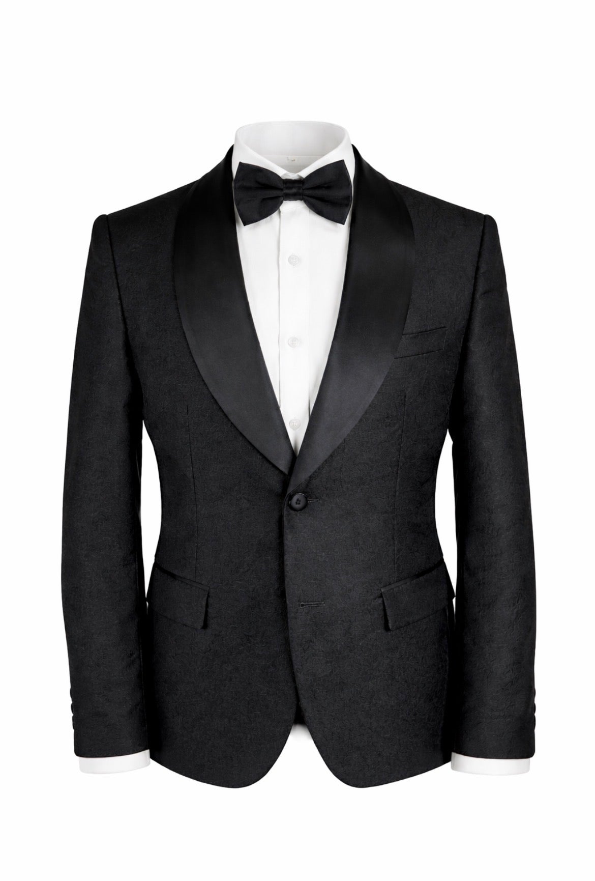 black on black Flower Design Jacket