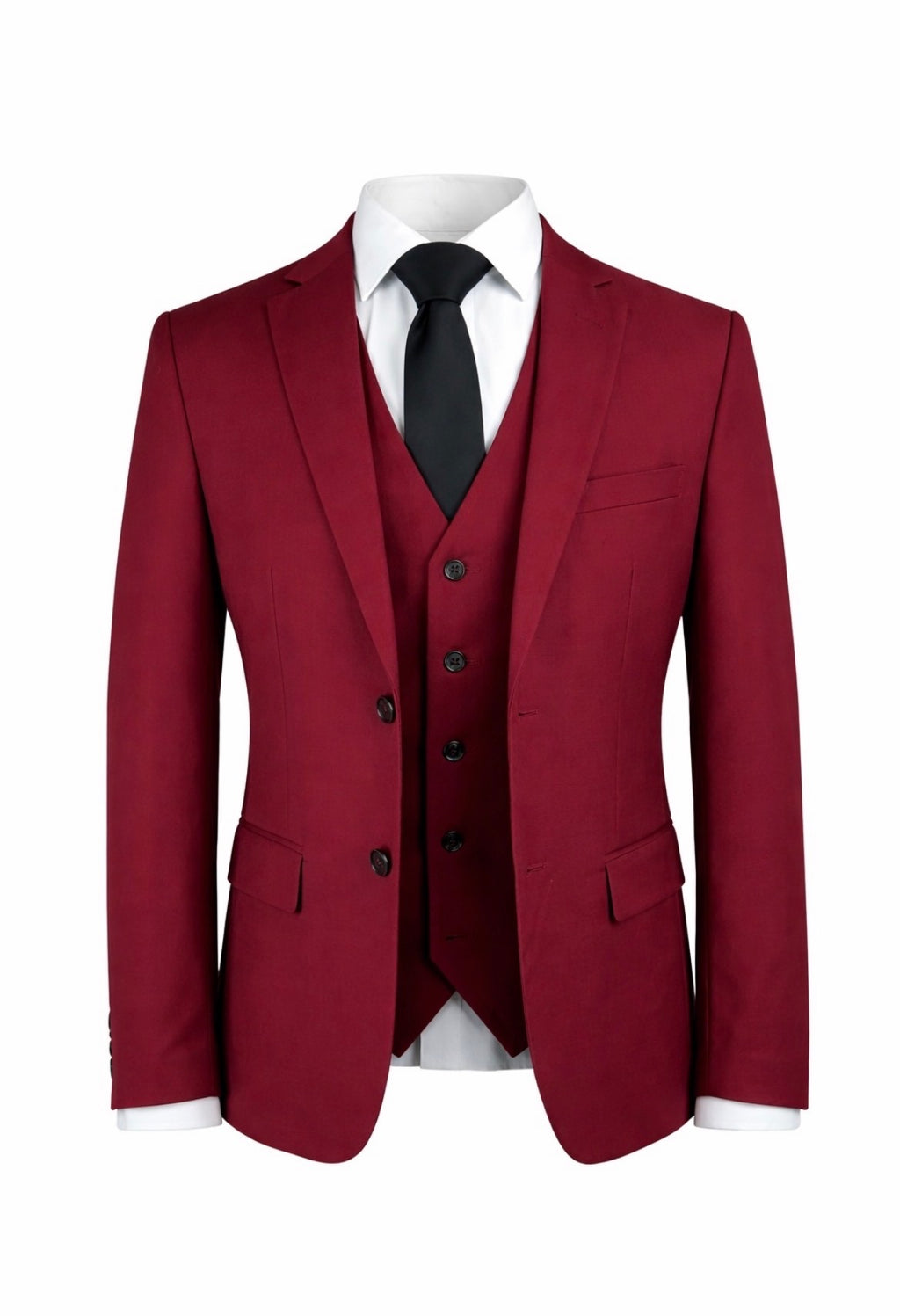 Slim Fit Red 3Pc Suit