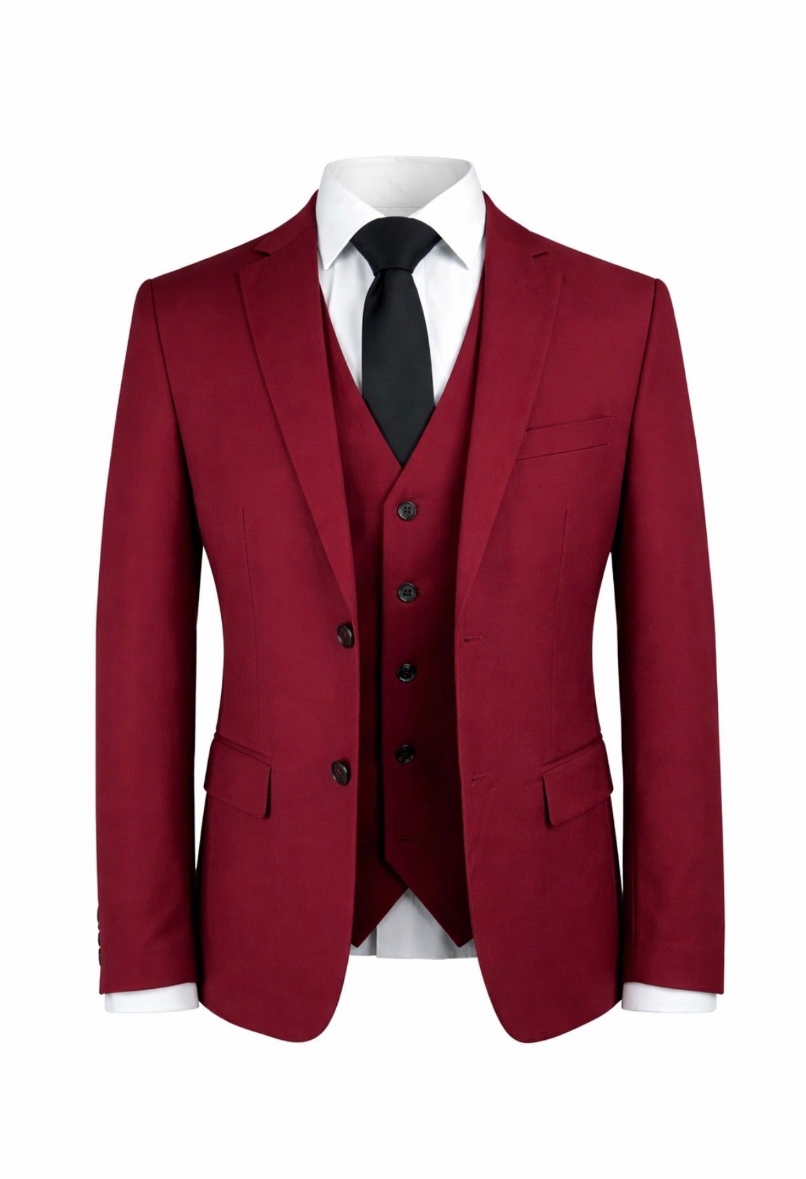 Slim Fit Red 3Pc Suit
