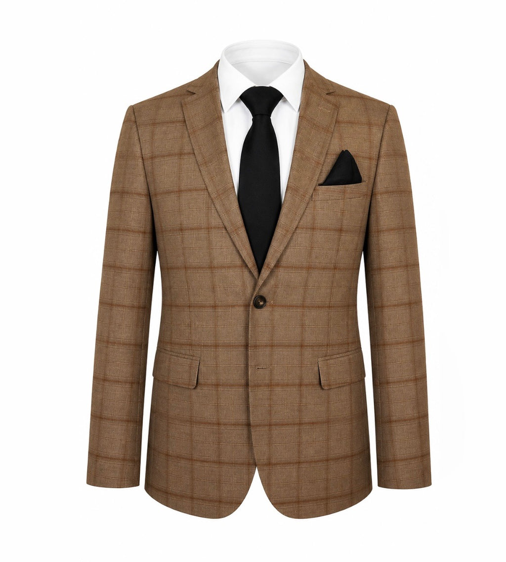 Slim Fit Tan pattern suit