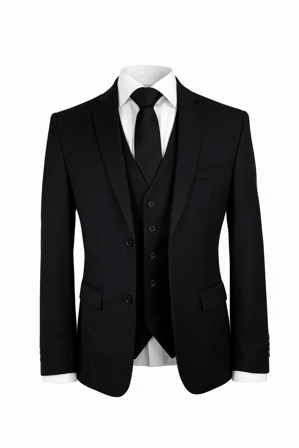 Skinny Fit Black 3Pc Suit