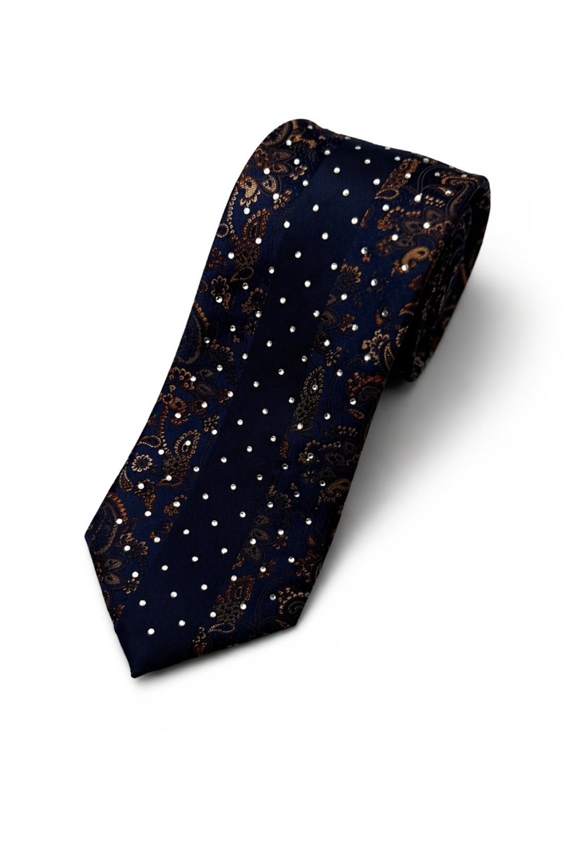 Rhinestone Tie with Floral Design