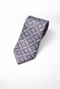 sliver and purple Floral Pattern Tie