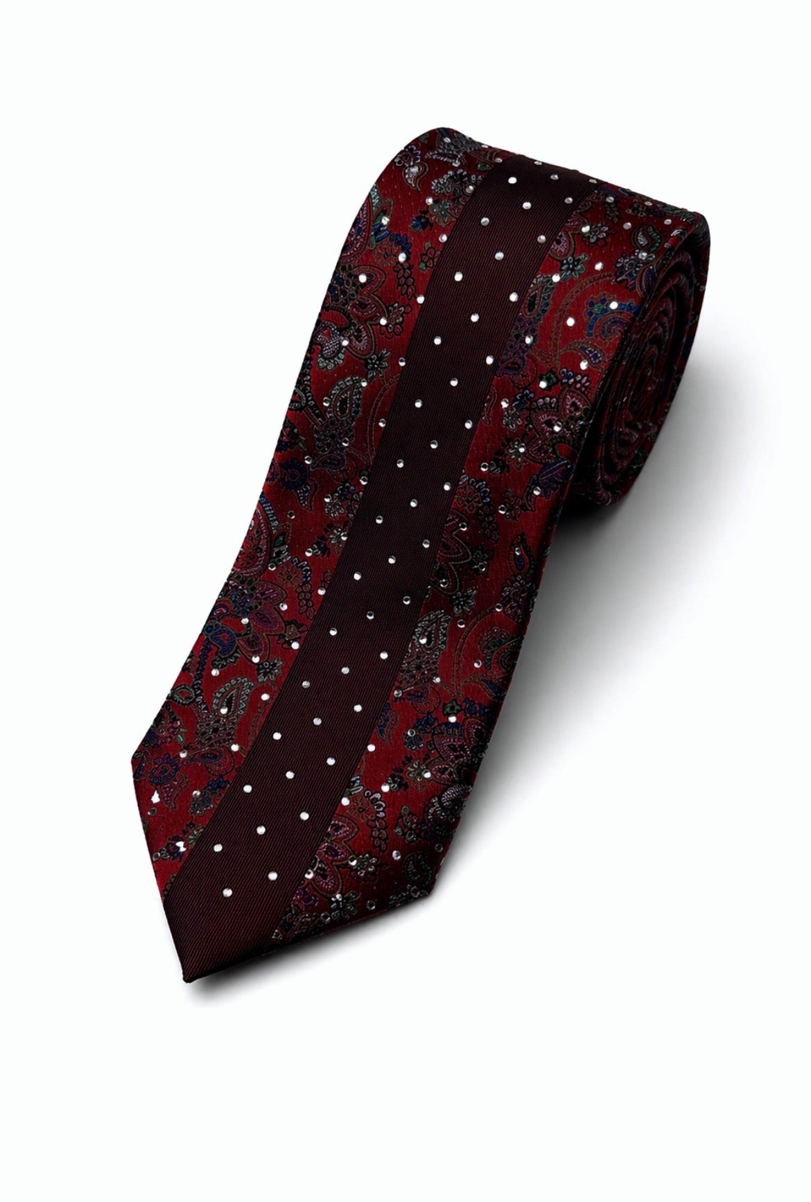 Rhinestone Tie with Floral Design