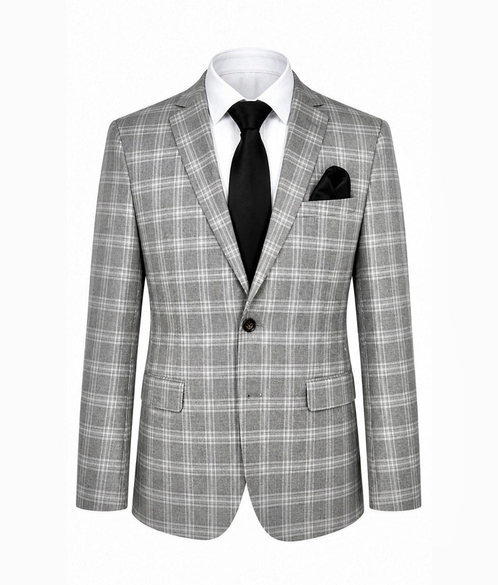 Slim Fit Light Grey pattern suit