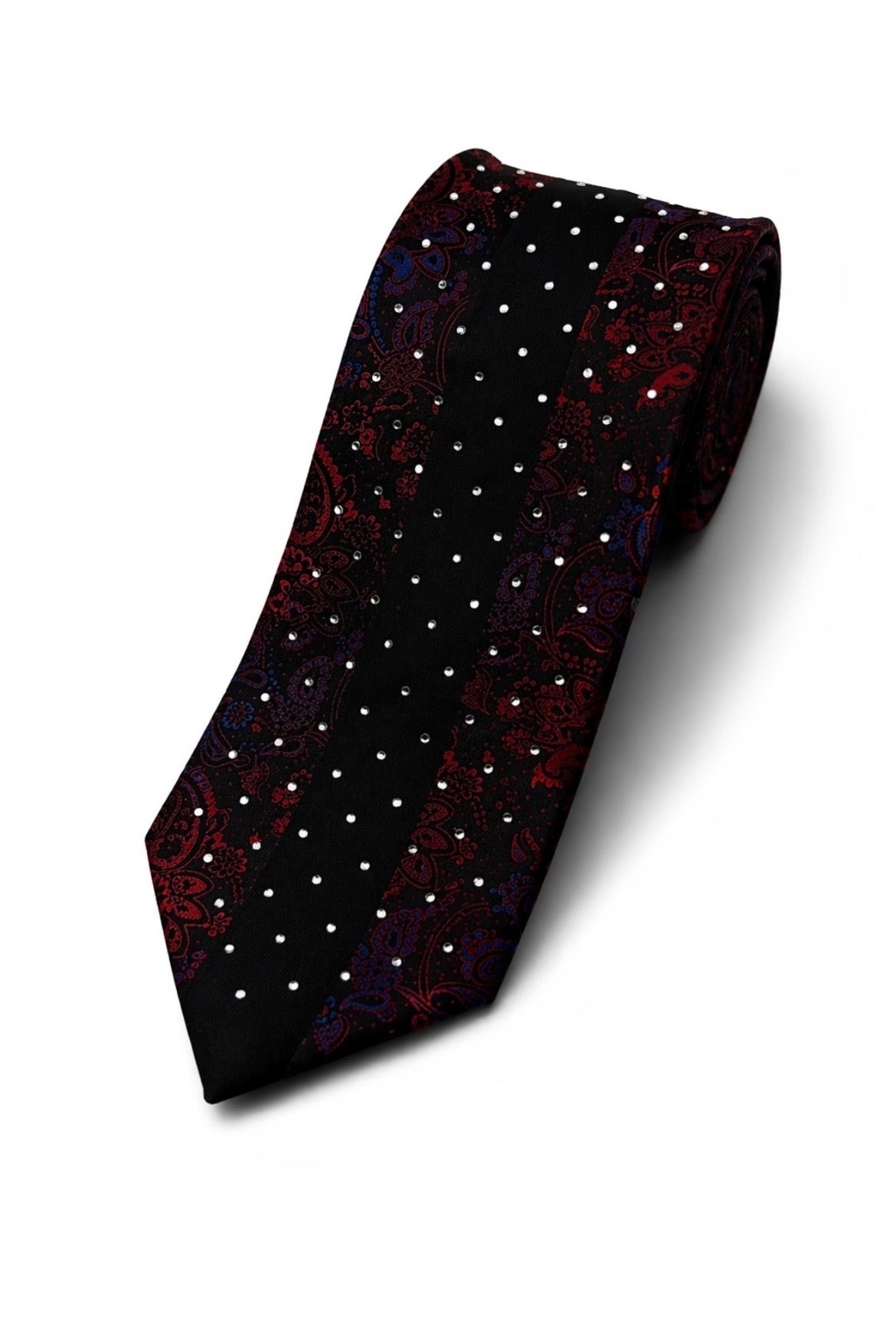 Rhinestone Tie with Floral Design