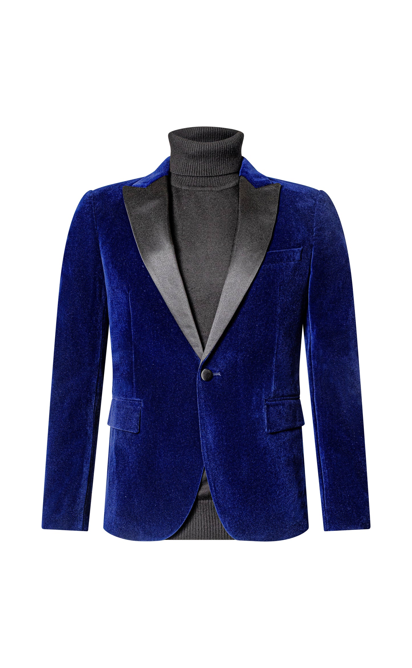 SLIM FIT BLUE VELVET JACKET