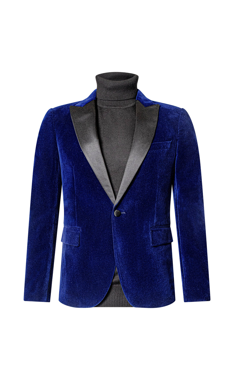 Slim Fit Blue Velvet Jacket Suitwarehouse