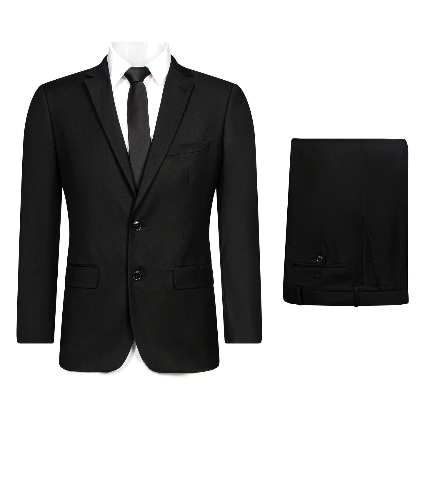 SLIM FIT BLACK 2PCS SUIT